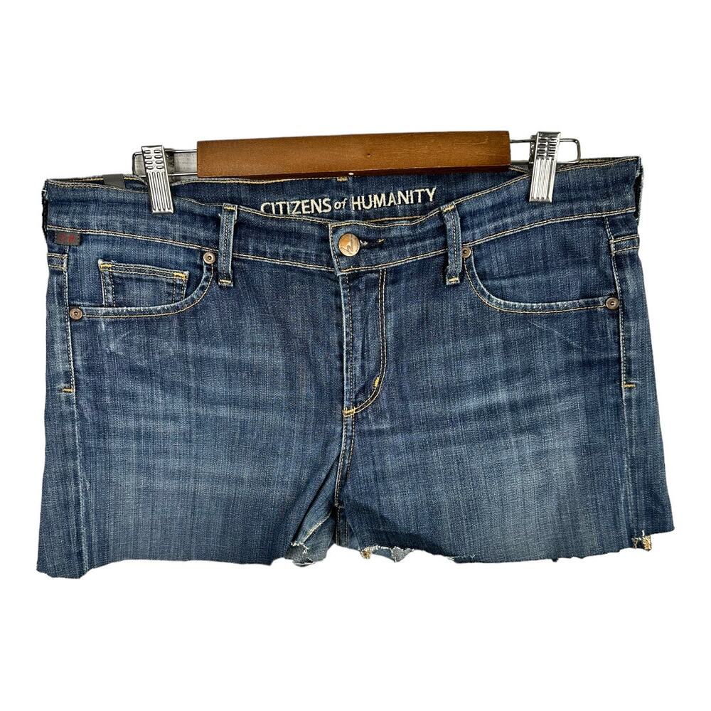 Citizens of Humanity Womens Cutoff Raw Hem Denim Jean Booty Shorts Size 31